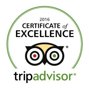 Trip Advisor 2016 Certificate of Excellence Trip Advisor 2016 Certificate of Excellence
