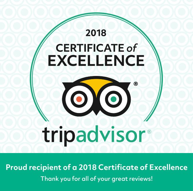 Trip Advisor: Certificate of Excellence Trip Advisor: Certificate of Excellence